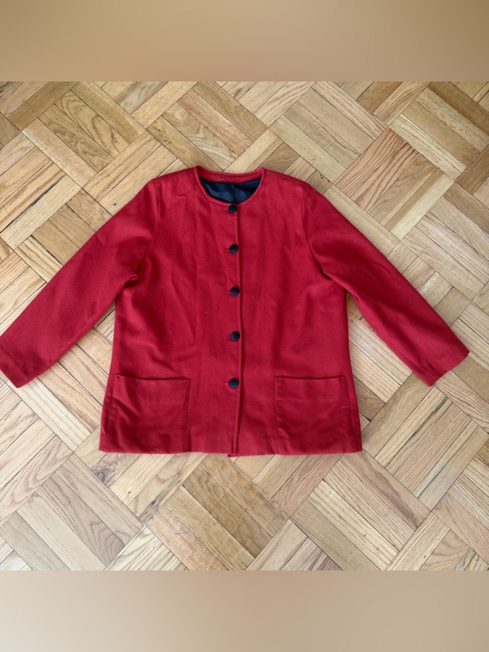 Women's Red Button-Front Jacket